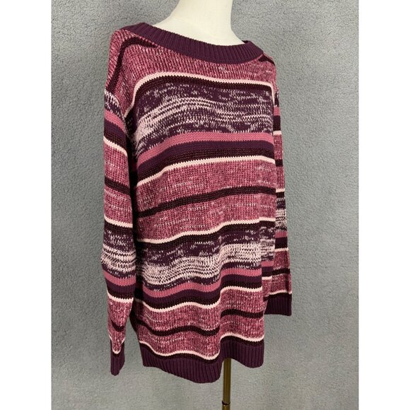 Style&Co. Women's Warm Winter Shine Sweater Striped Knit Large Multicolor NWT's - Picture 3 of 8